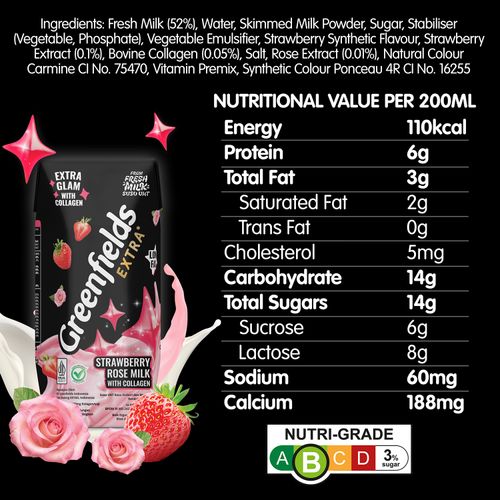 UHT Extra Strawberry Rose Milk with Collagen
