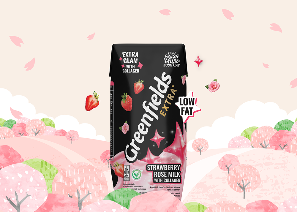 UHT Extra Strawberry Rose Milk with Collagen