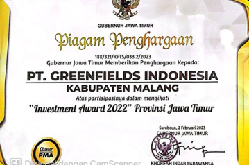 Sertifikat Penghargaan Keikutsertaan Investment Award Tahun 2022 Provinsi Jawa Timur